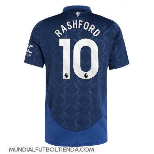 Camiseta Manchester United Marcus Rashford #10 Segunda Equipación Replica 2024-25 mangas cortas